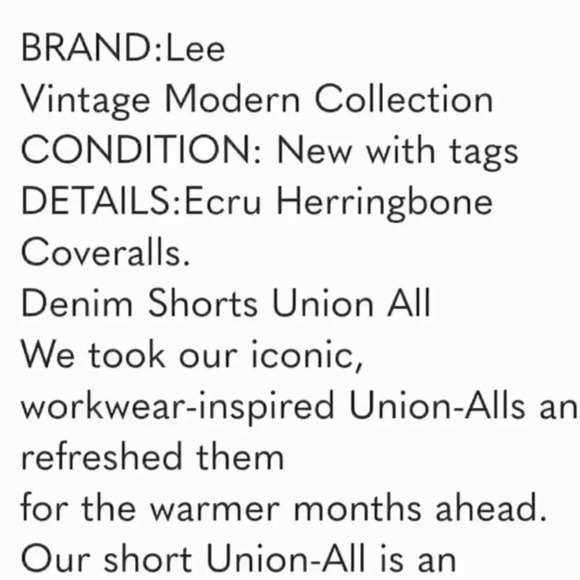 Lee Vintage Modern Short Coveralls - Picture 6 of 6